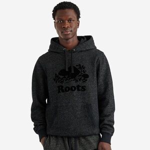 Roots Men’s Organic Original Kanga Hoodie Black Pepper Size XL